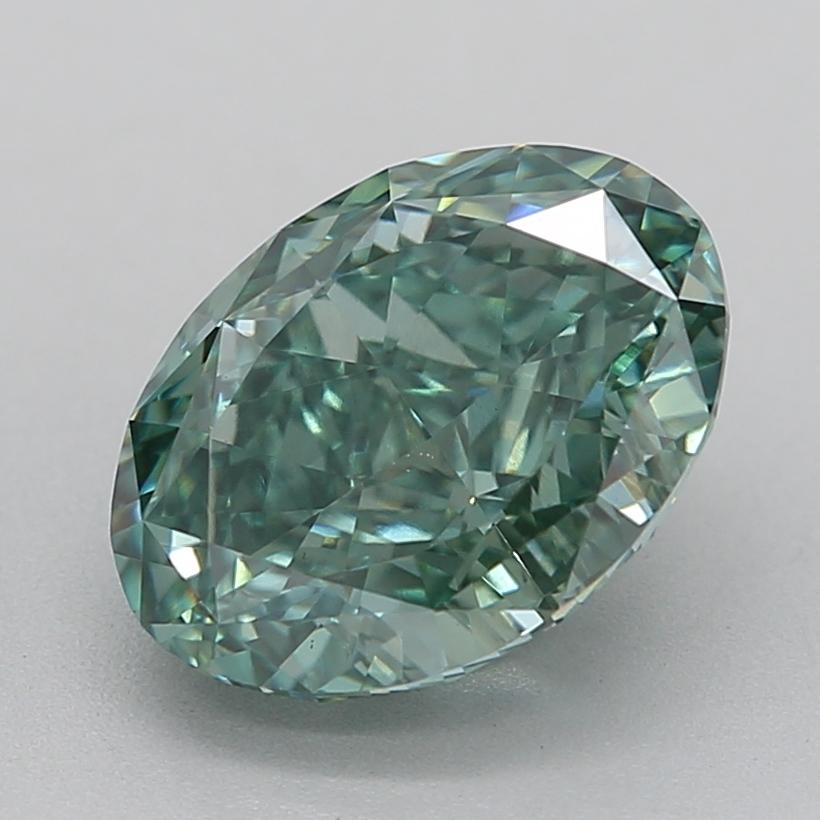 2.18 Ct. Fancy Vivid Green Oval Lab Grown Diamond
