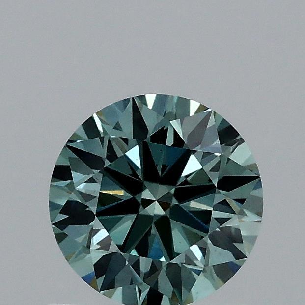 0.80 Ct. Fancy Vivid Green Bluish Round Lab Grown Diamond