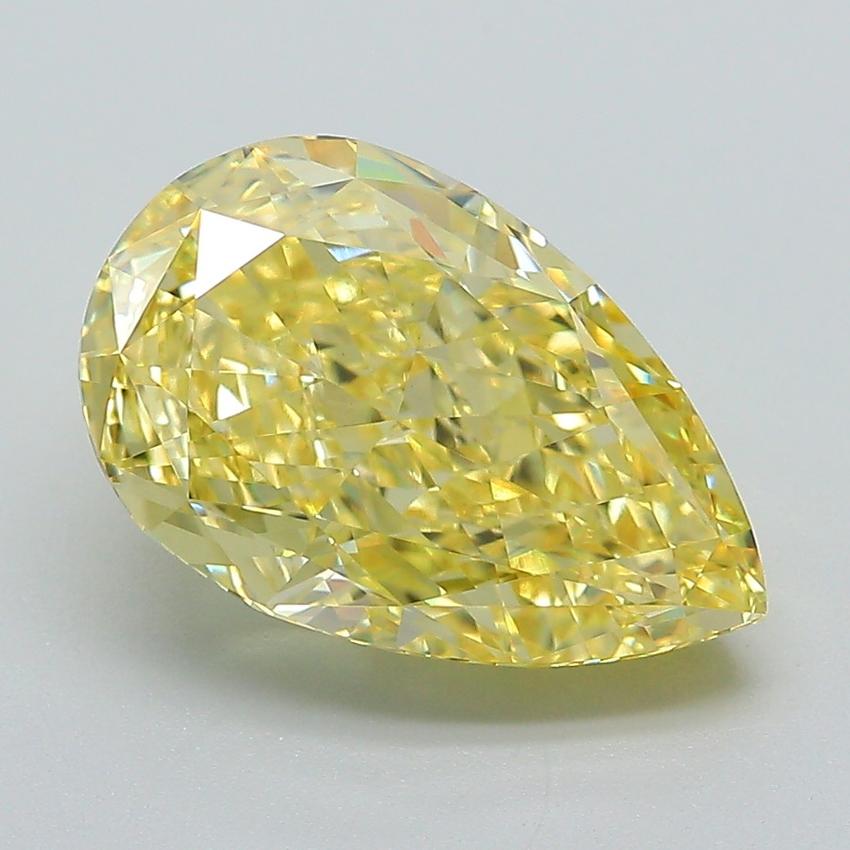 4.11 Ct. Fancy Intense Yellow Pear Lab Grown Diamond