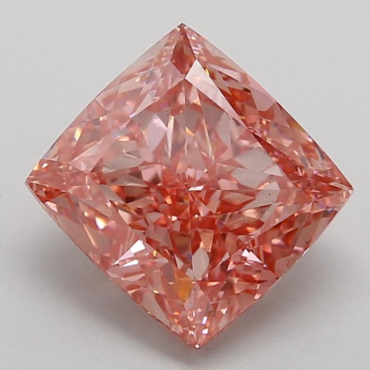 5.10 Ct. Fancy Vivid  Pink Cushion Lab Grown Diamond