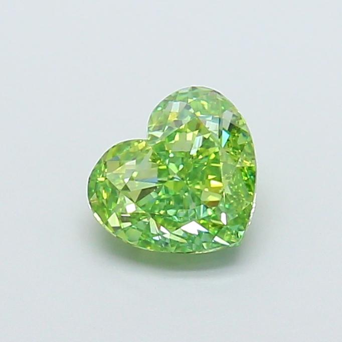 1.01 Ct. Fancy Vivid  Green Heart Lab Grown Diamond