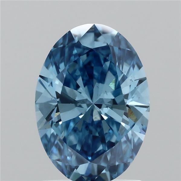 1.55 Ct. Fancy Vivid Blue Oval Lab Grown Diamond