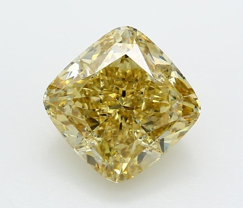 8.08 Ct. Fancy Intense  Yellow Cushion Lab Grown Diamond