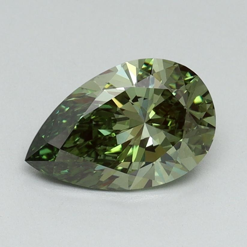 1.06 Ct. Fancy Vivid Green Pear Lab Grown Diamond