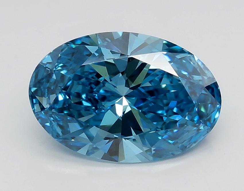 1.70 Ct. Fancy Vivid Blue Oval Lab Grown Diamond