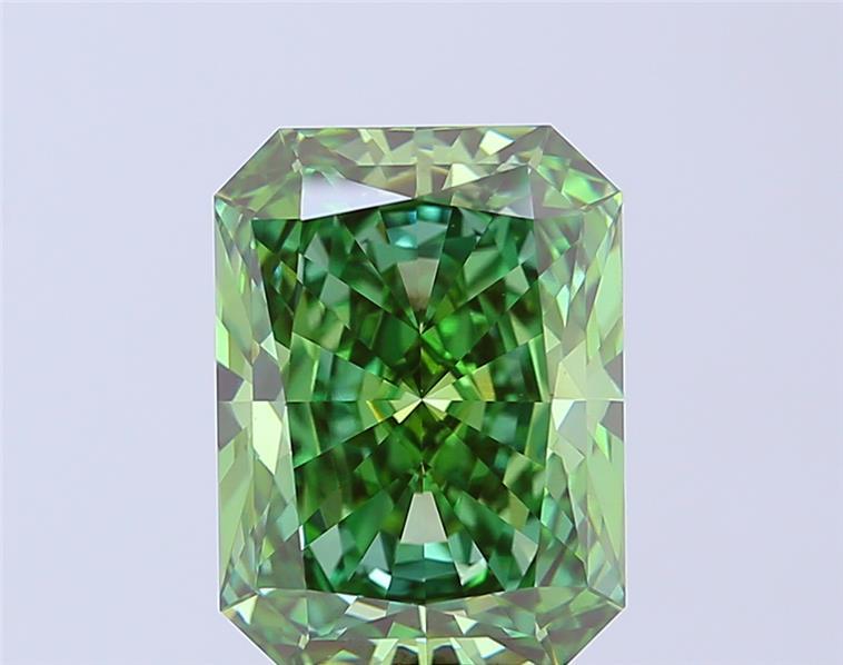 5.09 Ct. Fancy Vivid Green Radiant Lab Grown Diamond