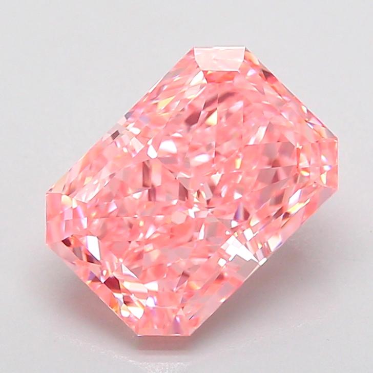 2.58 Ct. Fancy Vivid  Pink Radiant Lab Grown Diamond