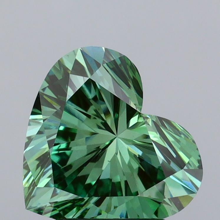 2.09 Ct. Fancy Vivid Green Heart Lab Grown Diamond