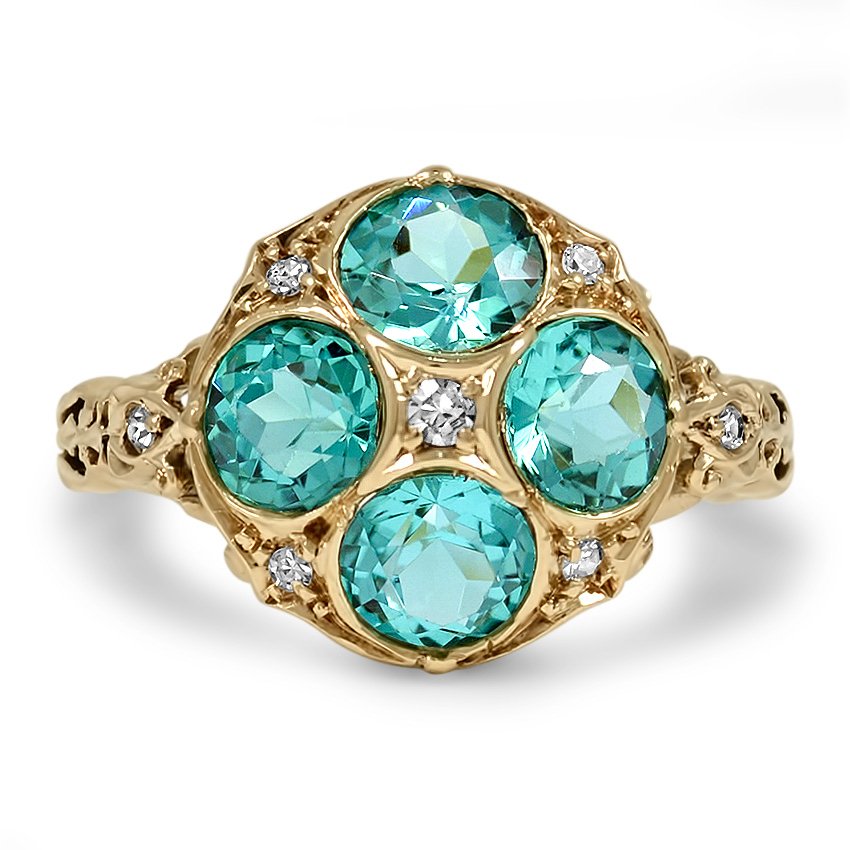 Victorian Paraiba Tourmaline Vintage Ring