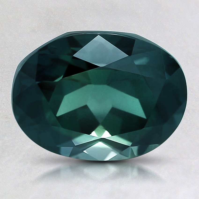 9.1x7mm Unheated Teal Oval Sapphire