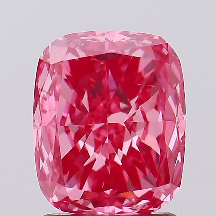 1.29 Ct. Fancy Vivid Pink Cushion Lab Grown Diamond