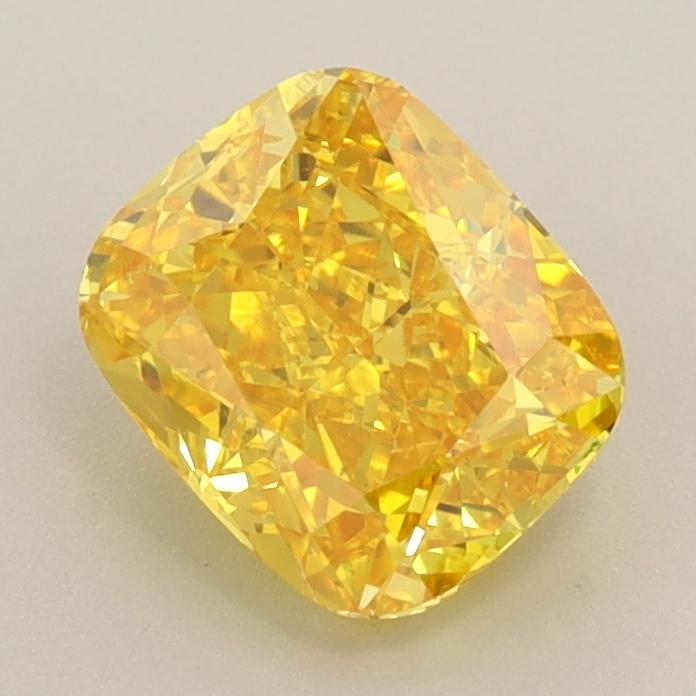 1.33 Ct. Fancy Vivid  Yellow Cushion Lab Grown Diamond