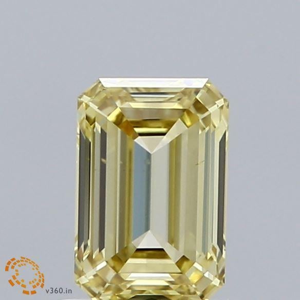 1.01 Ct. Fancy Intense Yellow Emerald Lab Grown Diamond