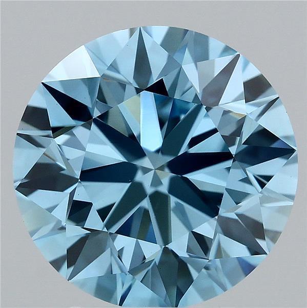 3.91 Ct. Fancy Vivid Blue Round Lab Grown Diamond
