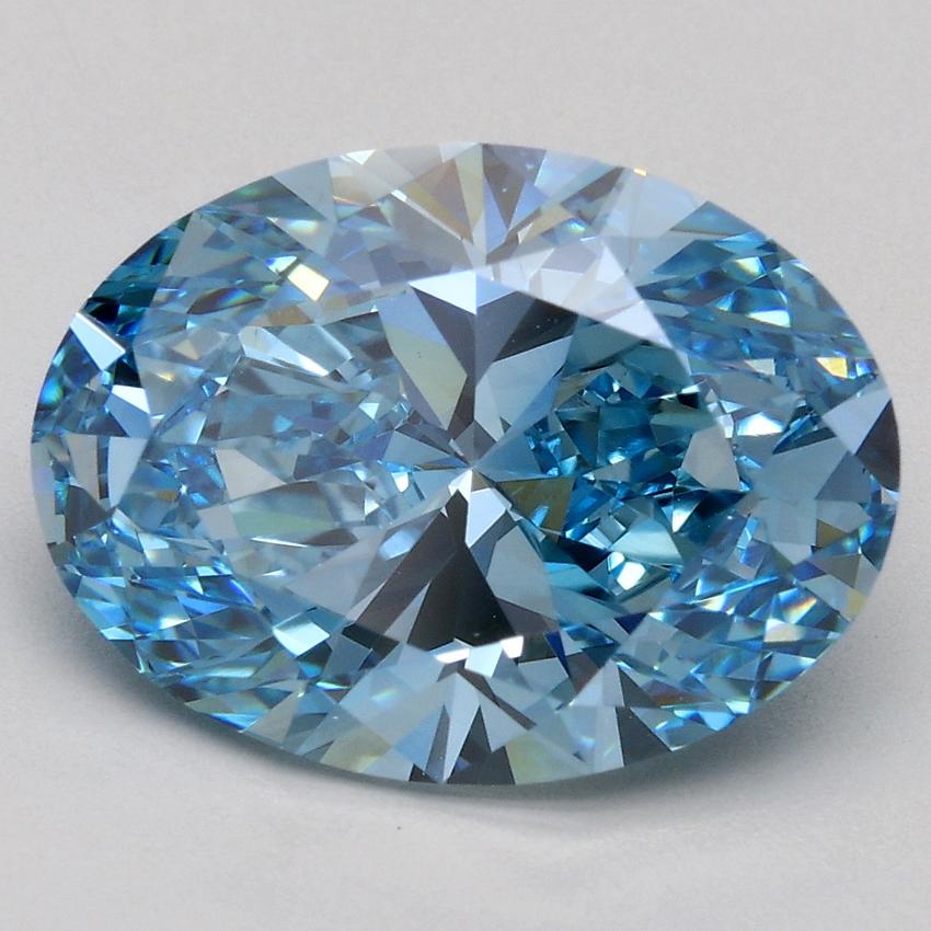 3.52 Ct. Fancy Vivid Blue Oval Lab Grown Diamond