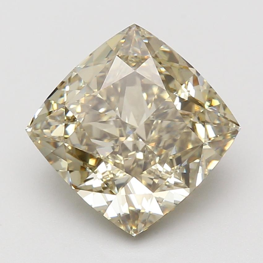 6.11 Ct. Fancy Grayish Yellow Cushion Lab Grown Diamond