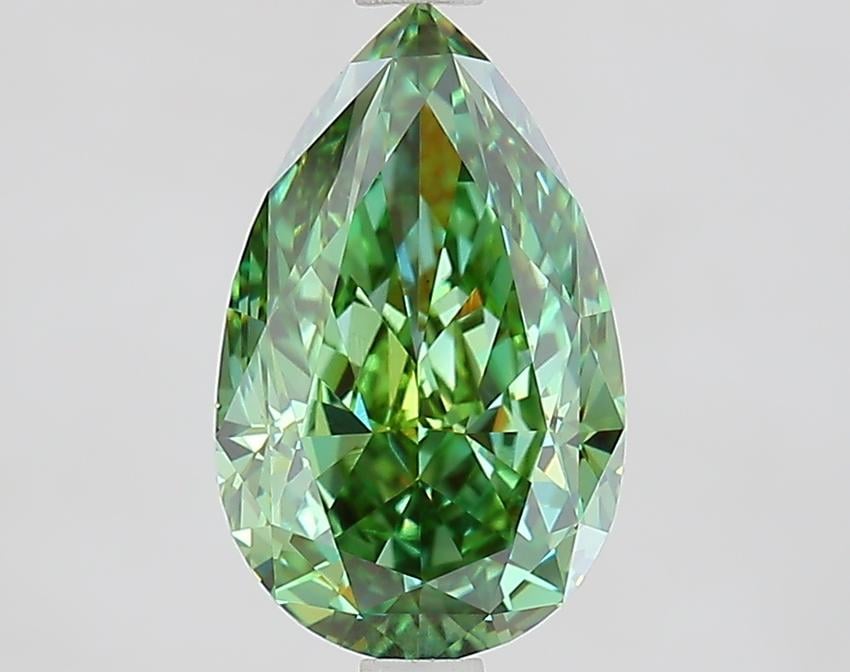 2.83 Ct. Fancy Vivid Green Pear Lab Grown Diamond