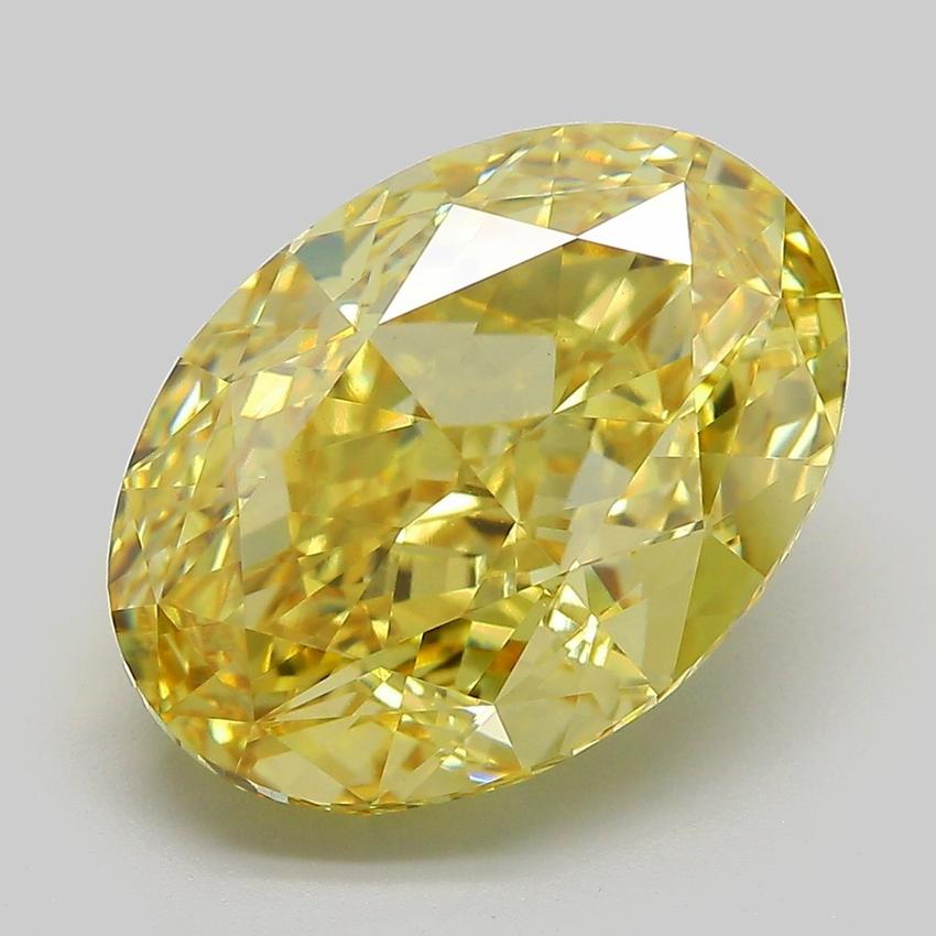 8.03 Ct. Fancy Vivid Yellow Oval Lab Grown Diamond