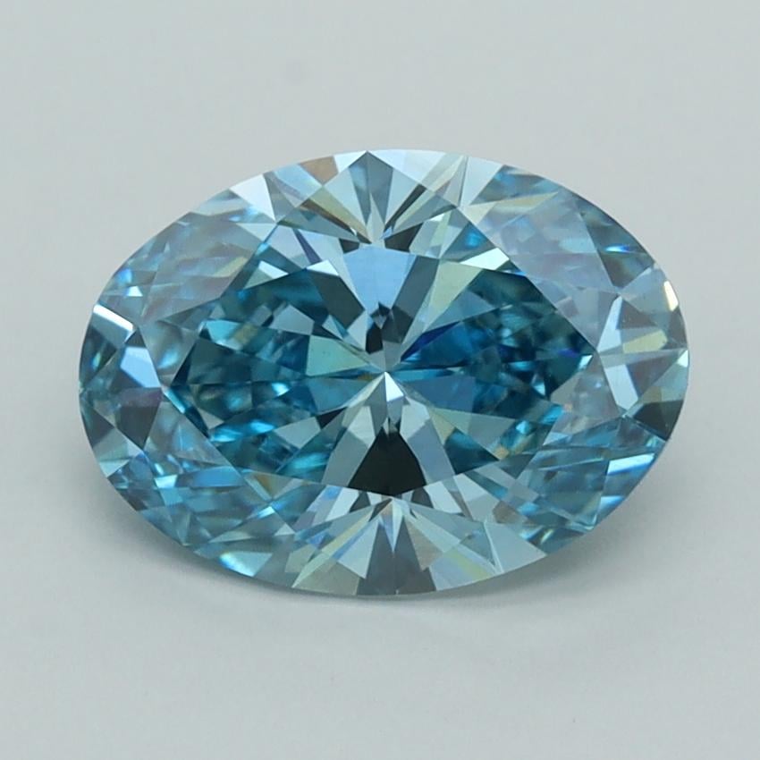 2.03 Ct. Fancy Vivid  Blue Oval Lab Grown Diamond