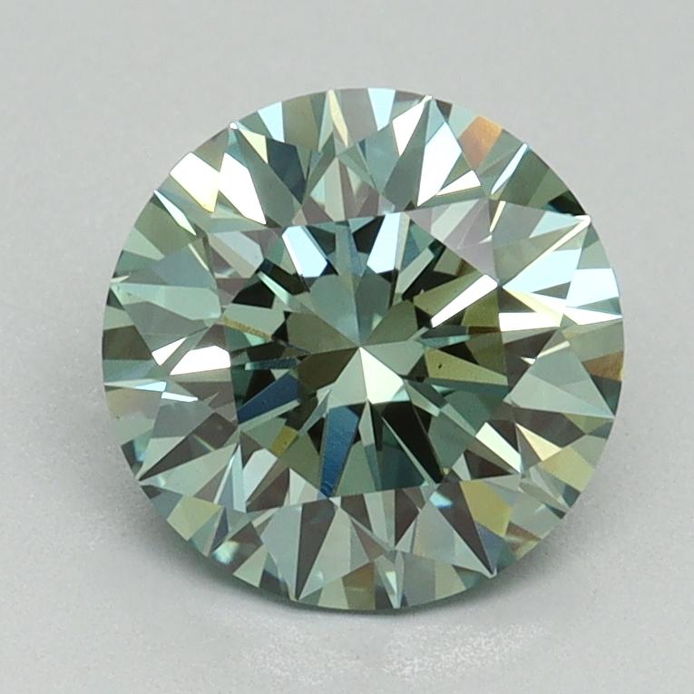 1.70 Ct. Fancy Vivid Green Round Lab Grown Diamond