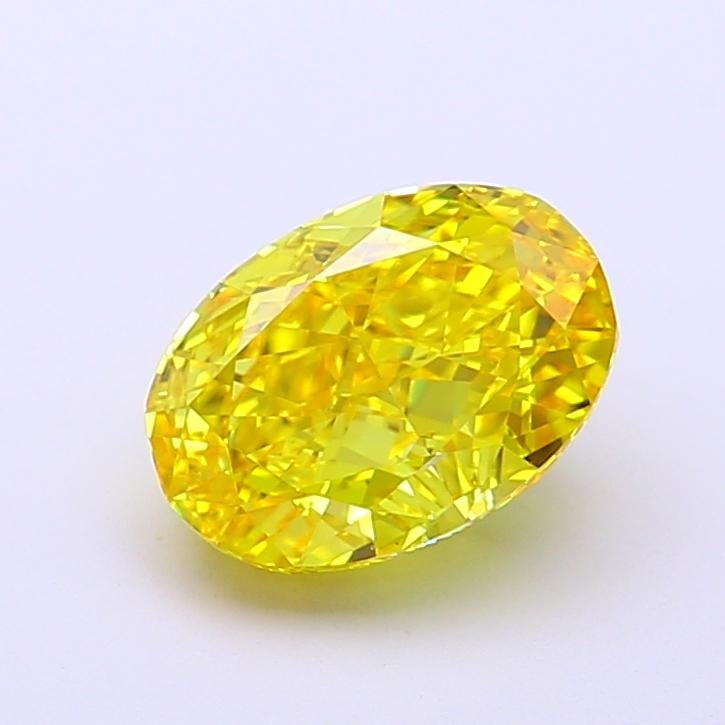 1.76 Ct. Fancy Vivid  Yellow Oval Lab Grown Diamond
