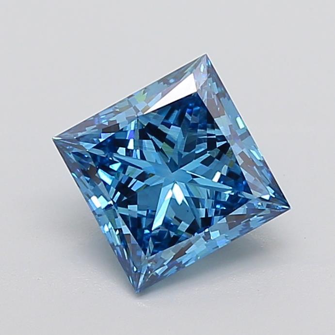 3.15 Ct. Fancy Vivid  Blue Princess Lab Grown Diamond