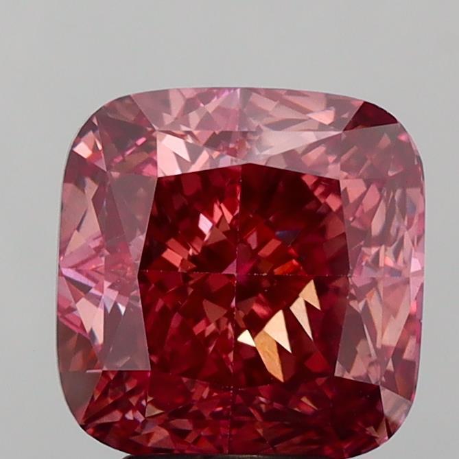 5.05 Ct. Fancy Vivid Brownish Pink Cushion Lab Grown Diamond