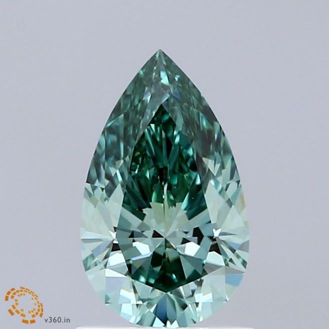 1.03 Ct. Fancy Vivid Green Pear Lab Grown Diamond