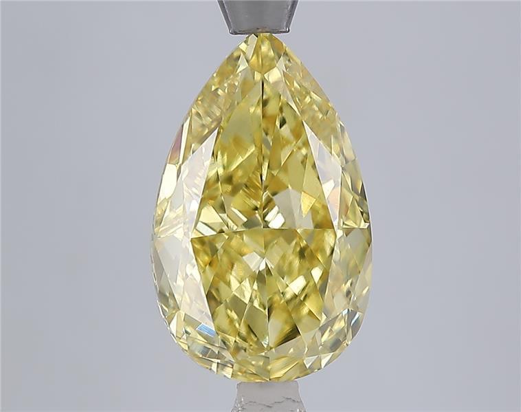 4.59 Ct. Fancy Intense  Yellow Pear Lab Grown Diamond