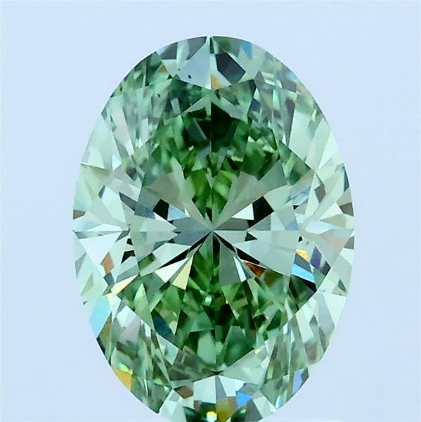1.55 Ct. Fancy Vivid Green Oval Lab Grown Diamond