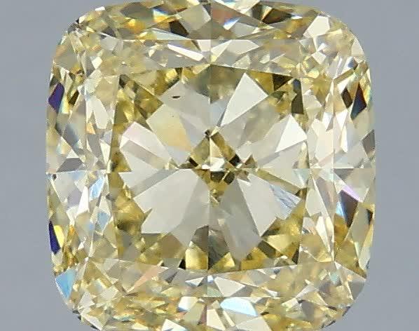 2.51 Ct. Fancy Yellow Cushion Lab Grown Diamond