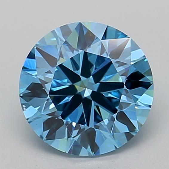 2.05 Ct. Fancy Vivid Blue Round Lab Grown Diamond