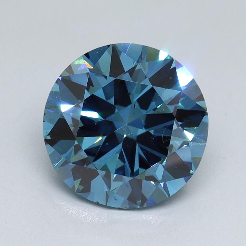 2.50 Ct. Fancy Vivid Malibu Blue Round Lab Grown Diamond