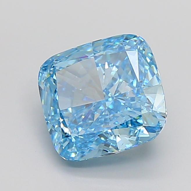 5.02 Ct. Fancy Vivid Blue Cushion Lab Grown Diamond