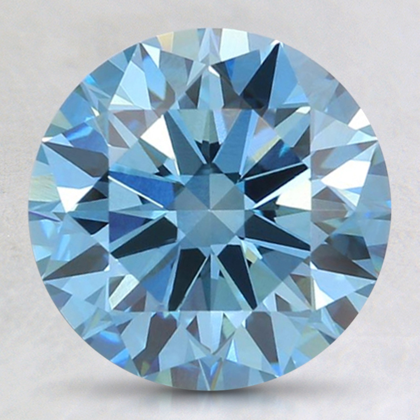 2.51 Ct. Fancy Intense Blue Round Lab Created Diamond