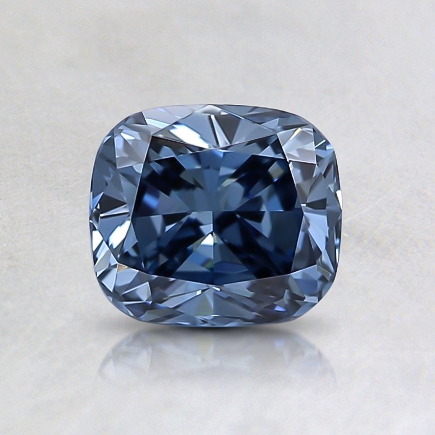 0.93 Ct. Fancy Vivid Blue Cushion Lab Grown Diamond
