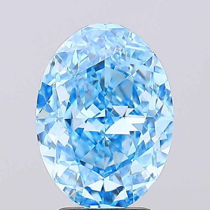 4.00 Ct. Fancy Vivid Blue Oval Lab Grown Diamond