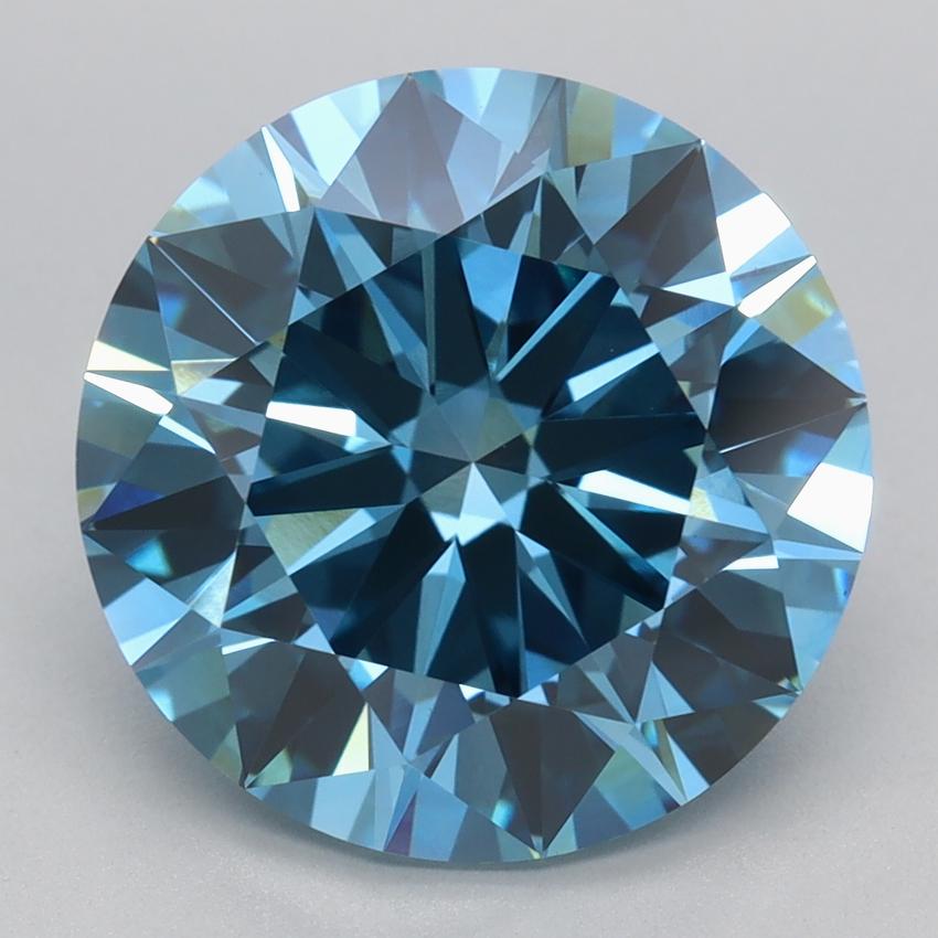5.15 Ct. Fancy Vivid Blue Round Lab Grown Diamond