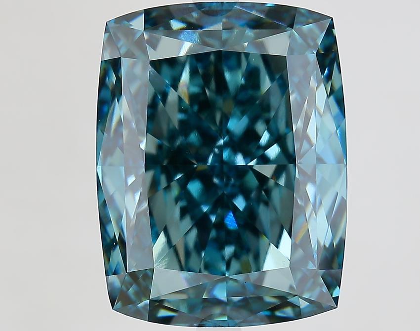 13.83 Ct. Fancy Vivid Blue Cushion Lab Grown Diamond