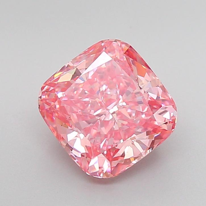 2.74 Ct. Fancy Vivid Pink Cushion Lab Grown Diamond