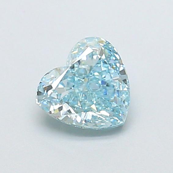 0.76 Ct. Fancy Intense Greenish Blue Heart Lab Grown Diamond