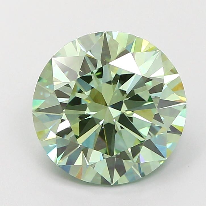 3.01 Ct. Fancy Vivid Green Round Lab Grown Diamond