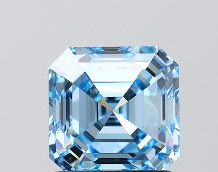 1.52 Ct. Fancy Vivid Blue Asscher Lab Grown Diamond
