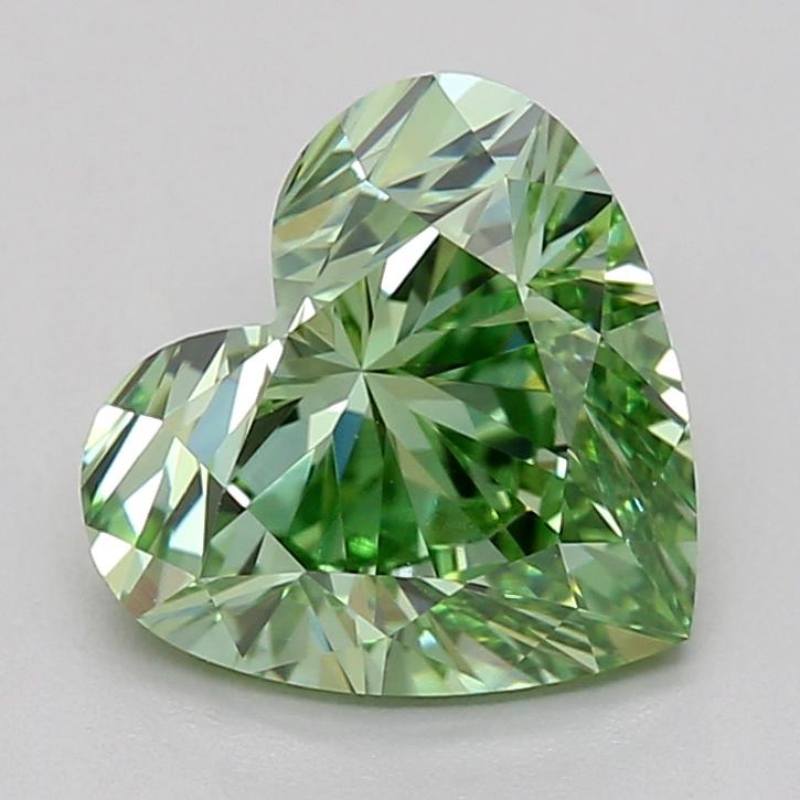 1.52 Ct. Fancy Vivid  Green Heart Lab Grown Diamond