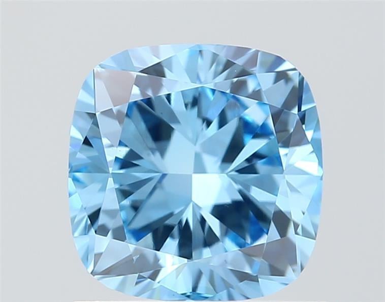 1.00 Ct. Fancy Vivid Blue Cushion Lab Grown Diamond