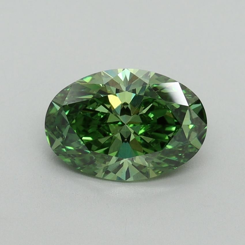 1.30 Ct. Fancy Vivid Green Oval Lab Grown Diamond
