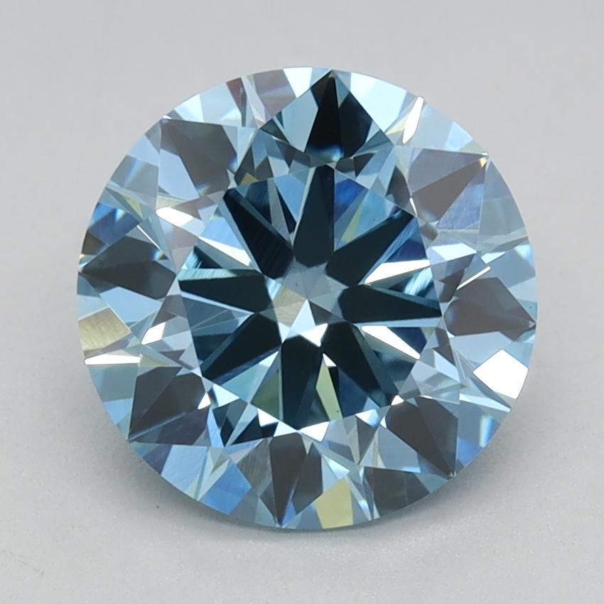 1.67 Ct. Fancy Vivid Blue Round Lab Grown Diamond