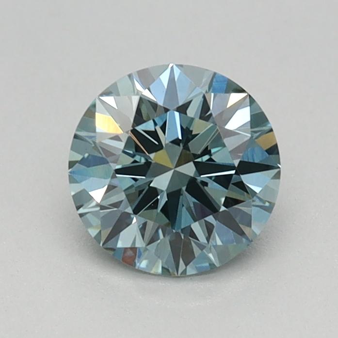 0.54 Ct. Fancy Vivid Bluish Green Round Lab Grown Diamond