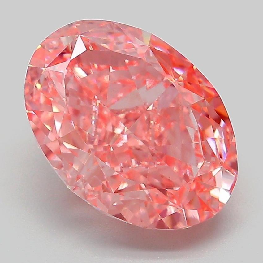 4.14 Ct. Fancy Vivid Pink Oval Lab Grown Diamond