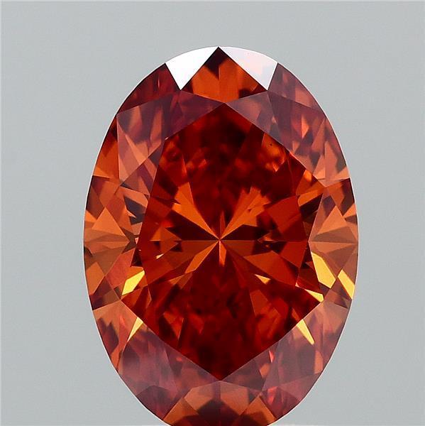 1.71 Ct. Fancy Vivid Orange Oval Lab Grown Diamond